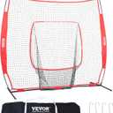 VEVOR 7x7ft Baseball Softball Practice Net, Portable Baseball Training Net for Hitting Batting Catching Pitching, Backstop Baseball Equipment Training Net