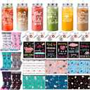 Mimorou 30 Pcs 2026 Nurse Week Gifts for Women Appreciation Gifts Bulk 13.5 oz Nursing Plastic Tumblers with Straw Lid Cosmetic Bags Socks Inspirational Notepad Keychains for Nursing Student Ot Month