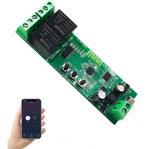 2-Channel WiFi Smart Switch Relay Module, TUYA/Smart Life App for Smart Home Remote Control, Momentary Time Adjustable, Compatible with Alexa/Google Assistant