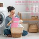 Shoe Bags for Washing Machine, Shoes Laundry Bag Reusable Shoe Washing Bag for Sneaker Men and Women All Shoe Types Sizes (Set of 2, Pink)