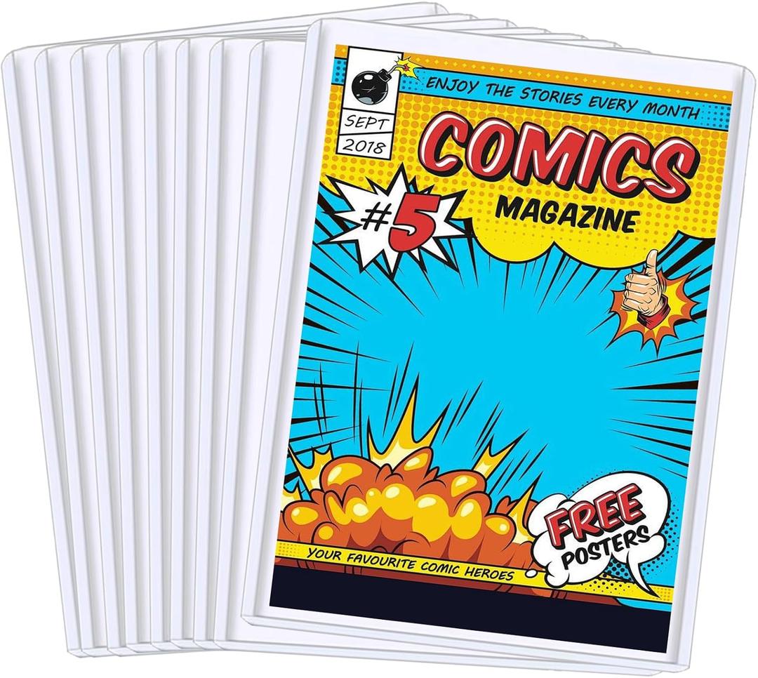 15Pack Comic Book Toploaders - 7.6x11 Inch Premium PVC Hard Sleeves for Current & Silver Age Comics | Crystal Clear Protection | Display, Storage & Collection Holder (15)