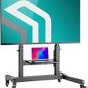 ONKRON Mobile TV Stand on Wheels for 50-100 Inch Screen, max Load 286 lbs, Height Adjustable, Tilting, Portable Stand, max VESA 1000x600, Tall Heavy Duty TV Cart Rolling TV Stand with Shelf Black
