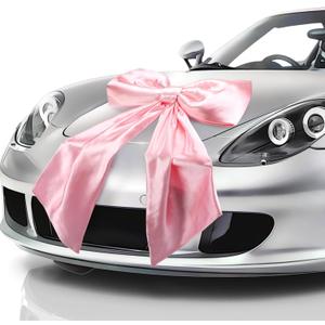 Breling Giant Car Pink Bow 28 Inch Satin Giant Bow for Gifts Large Gift Decoration Large Presents Wrapping with Non Scratch Magnet for Car Wedding Reception Birthday Surprise Party Coquette Decor