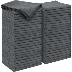 AIDEA Microfiber Cleaning Cloth Grey 50PK, Microfiber Towels for Cars, Premium Car Cloths, Dusting Cloth Lint Free Cleaning Rags for SUVs, House, Kitchen, Window, Workshops,11.511.5"