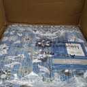RUGSREAL Large Area Rug Washable Rug 9x12 Vintage Print Throw Rug Stain & Water Resistant Washable Rug Low-Pile Retro Carpet Non-Shedding Indoor Floor Cover for Living Room Bedroom, Blue, 9x12 Feet