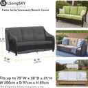 Patio 3-Seater Sofa Cover,Outdoor Couch Cover Fits up to 79W x 38D x 35H Inches,100% Waterproof Heavy Duty Patio Furniture Covers,Black