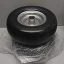 Cliseve11x4.00-5 Flat-Free Lawn Mower Tires, Solid Smooth Tread with 3/4 & 5/8" Precision Bearings, Adjustable 3.4"-5.6" Centered Hub, Universal Fit for Zero-Turn Mowers & Outdoor Equipment, 2 Pack