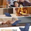 CANSHN 360 Spin Magnetic Stand for iPhone 17 Pro Case with Camera Control [Full Camera Protection] [Compatible with Magsafe] Translucent Matte Shockproof Protective Phone Cover 6.3" - Deep Blue