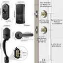 Fingerprint Smart Front Door Lock Set, Keyless Entry Door Lock with Handle, Smart Door Locks, Front Door Handle with Keypad and Deadbolt, APP Control, Touchscreen, Oil Rubbed Bronze
