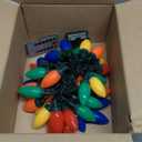 27.5Ft C7 LED Battery Operated Christmas Lights Outdoor with Timer, 8 Mode Twinkle Multicolor Christmas Tree Lights Indoor Outdoor Waterproof for Light up Christmas Tree Home Yard Decor, 50 LED Bulbs