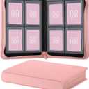 Toploader Binder,4-Pocket Side Load Trading Card Album, Holds 128 Cards with Double-Sided Pockets for MTG, Sports Cards, Top Loader Storage, Pink