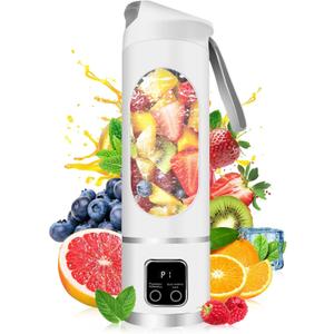 Portable Blender Personal Electric USB | 500ml Portable Juicer for Shakes and Smoothies | Small Blender for Mixing | Compact Convenient Versatile Kitchen Small Appliance for Home (White)