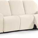 TAOCOCO Recliner Sofa Covers 8-Pieces Stretch Large Couch Covers for 3 Seats Reclining Slipcovers Soft Jacquard Pattern Furniture Protector (Beige)