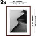 Americanflat 16x20 Picture Frame with Polished Plexiglass - Set of 2 - Use as 12x16 Frame with Mat or Display 16x20 Photo Without Mat - Galleria Collection - Picture Frames for Wall Display - Mahogany