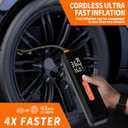 Portable Tire Inflator Air Compressor 4X Air Pump for Car Tires, 12DC Air Pump with Digital Pressure Gauge & LED Lights, 150PSI Tire Inflator for Motorcycle/Bike/Ball/Car Accessories