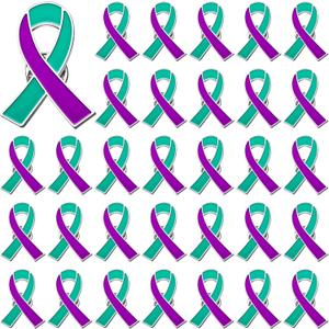72PCS Suicide Prevention Awareness Enamel Pins Teal Purple Ribbon Lapel Brooch Pins Hope Love Ribbon Badge Pins Sexual Assault Awareness Suicide Prevention Awareness Items