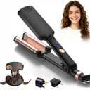 Crimper Hair Tool, Mini Hair Crimper for Women Heating up 390F, Waver Curling Iron with Europe UK Adapter Plug, Double Voltage Crimping Iron for All Style (9.5 Inch/1.5 Inch)