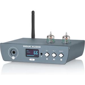 Douk Audio HiFi Tube Bluetooth Preamp Receiver Balanced XLR/RCA Pre-Amplifier Headphone Amp (H8)