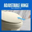 Highcraft B1TSPE Elongated Plastic Toilet Seat with Adjustable Hinge, Bone