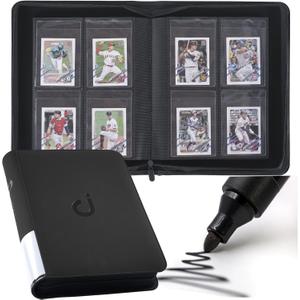 Semi Rigid Card Holder Binder - Fits 240 CardsPremium 4 Pocket Card Binder Compatible for 3-5/16" x 4-7/8" Semi Rigid Card Holders for Trading Cards or Sports CardsModel RClassic Black