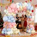 KUKUTrue® Purple Pink Balloon Garland Kit, 108 Pcs Pastel Balloon Arch, Pink Purple with Cream White and Light Grey for Women's Birthday Balloons, Baby Shower Decorations Girl, Bridal Party, Wedding