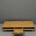 Homerays Bamboo Monitor Stand Riser, No Assembly Required Exquisite Monitor Stand with Drawer Ergonomic Height Wood Monitor Stand