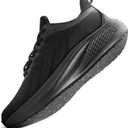 Slip Resistant Work Shoes for Men, Black Zapatos de Trabajo para Hombres, Non Slip Comfortable Lightweight Food Service Chef Sneakers in Kitchen Restaurant, Medium or Wide, US 6.5-14 (Black-lace Up)