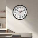 Rohioue Atomic Wall Clock, Modern 14 Inch Battery Operated Wall Clocks, Analog Clock for Living Room, Office, Home, Bedroom, Kitchen, Bathroom(Black)