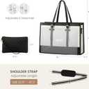 LOVEVOOK Laptop Bag for Women 15.6 inch Canvas Laptop Tote Bag, Large Capacity Work Bag with Clutch Purse, Computer Bag Office Business Briefcase, Casual Handbag for Travel College Teacher School