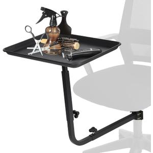 VARIPOWDER Salon Tray Attached to Chair for Hair Stylist 360  Rotating Hairstylist Metal Tray for Barber Chair with Dye Bowls and Tools