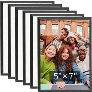PYD Life 6 Pack Sublimation Photo Frames Blanks 5" x 7" MDF Picture Frame With Black Edge for Wall,Customizable Wall Hanging Sign for Home Decor,2 Hanging Holes for Vertical or Horizontal Display