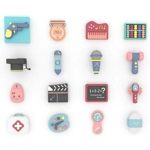 16Pcs Doljabi Set for Boy Symbolic Zhuazhou Set Items Birthday Presents Cartoon 1st Birthday Traditional Doljanchi Baby Toys Korean Ceremony Party Games Korean Decorations