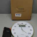 TIMESS Wall Clock, 10" Dial Non-Ticking Silent Battery Operated Analog with LCD Display for Perpetual Calendar and F Temperature, Ideal Modern Home, Bedroom, Kitchen, Office Decor (Gold)