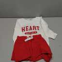 Toddler Baby Boy Clothes Crewneck Sweatshirt Long Sleeve Letter Print Shirt with Pants Cute Fall Winter Outfits (18-24 Months, V-white Red Heart)