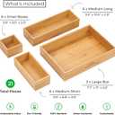 Grow Forward Bamboo Drawer Organizer Boxes - Set of 21 Wooden Drawer Organizers for Kitchen, Bathroom, Office, Desk, Vanity, Makeup - Non-Slip Junk Drawer Organizer Trays for Storage and Organization