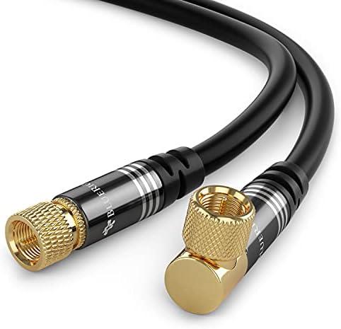 BlueRigger RG6 Digital Coaxial Audio Video Cable (6FT, 90 Angled to Straight Male F Type Connector, Triple Shielded) - HDTV, CATV, DVB-T2/C/S, Cable Modem, Radio, Satellite Receivers