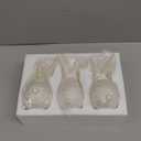 Lulu Home 3 Packs Easter Tabletop Ornaments, Resin White Bunnies Figurines with Floral Wreaths Around Necks, Standing Rabbit Statues for Spring Garden Home Mantel Indoor Outdoor Decorations