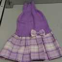 Purple Knitted Dog Sweater Dress, Pink Plaid Dog Winter Clothes Dresses for Dogs Girl, Dachshund Doggy Pet Apparel, Large (L)
