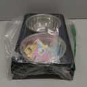 COMESOON Elevated Dog Bowls for Small Medium Dogs, 3 Height Adjustable Raised Stand with 2 Thick 6" Stainless Steel Food Bowls, Non-Slip Feeder Adjusts to 2.75", 6", 7.5", Black