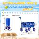 CAtArt Beach Wagon with Big Wheels for Sand, 400LBS Heavy Duty Foldable Wagons Carts, 9" All-Terrain PVC Inflatable Tires, Easy Storage for Beach, Grocery Shopping, Sports Camping (Blue)