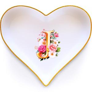 BJDAMAI Initial Letter Tray, Home Room Decor, Wedding Bridesmaid Graduation Memorial Thank You Anniversary Friendship Office Home Gifts (Letter J)