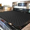 Silicone Stove Mat for Glass Top - XL Dish Drying Mats, Glass Cooktop Protector, Range Covers for Electric Stove (Black Grid,28x20)
