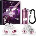 Reure High Fidelity Concert Ear Plugs, Noise Cancelling Silicone Ear Plugs 2 Pairs Great for Concerts Loud Music, Musicians, Motorcycles, Airplanes, Raves, Hearing Protection -20 dB (Pearl)