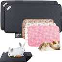 LUFTPETS Bunny Cage Mats, 5 Pcs, Fit Midwest, Absorbs Moisture & Odors, Soft Guinea Pig Blankets, Comfortable Fleece Cage Liners, Washable Rabbit Bedding