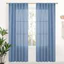 YoungsTex Light Blue Linen Curtains 78 Inch Length for Living Room, Light Filtering Drapes with Rod Pocket Back Tab Semi Sheer Privacy for Office Bedroom Window, 2 Panels, 52 X 78 Inch