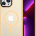 CACOE Magnetic Case for iPhone 13 Pro Max 6.7 inch-Compatible with MagSafe & Magnetic Car Phone Mount,Anti-Fingerprint TPU Thin Phone Cases Cover Protective Shockproof (Orange Yellow)