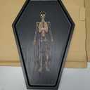 Halloween Decorations Coffin Charcuterie Board in Bamboo Wood with Macabre Skeleton Design - Gothic Theme Trays for Spooky Snacks and Appetizers (15.6" x 11" x 0.8")