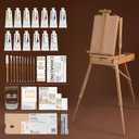 MEEDEN Oil Painting Set with French Easel, Paint Kit with Easel,7x100ml/3.38oz Paint, Paintbrushes,Canvas & Oil Painting Supplies for Adults &Artists