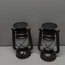 Solar Lanterns Outdoor Waterproof,2 Pack Bronze Vintage Lanterns with Dancing Flame Led Hanging Lights Decor,Lamps for Porch Garden Yard Pathway Camping