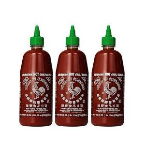 Sriracha Hot Chili Sauce, 28 oz (Pack of 3) | Authentic Spicy Sauce for Dipping, Noodles, Stir-Fries & Marinades By AUG 2026